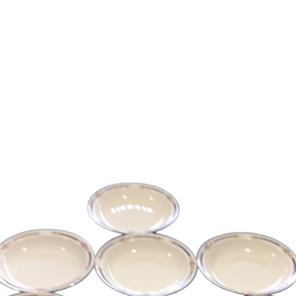 4 HALL Rim Soup Bowl Blue Bouquet (Platinum Trim) Vintage - Picture 3 of 5